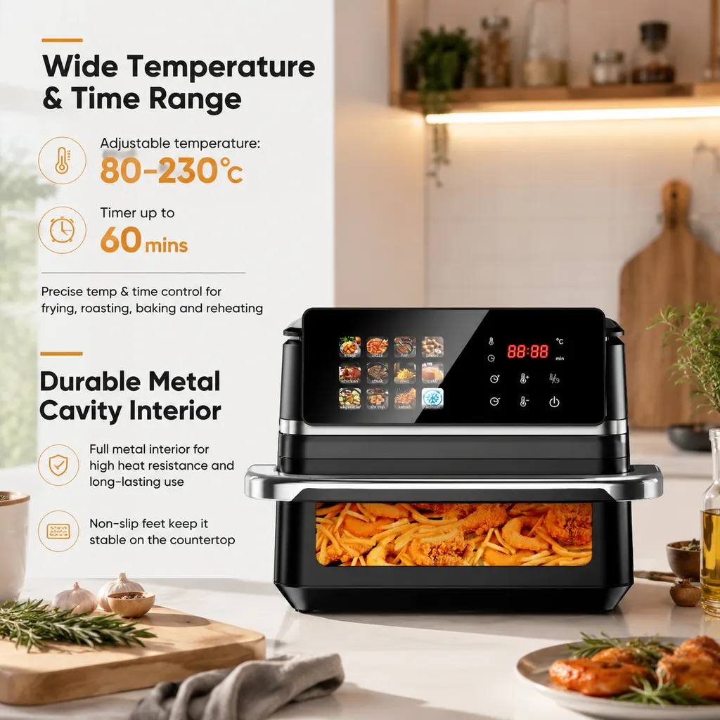 10L Large Family-Size Digital Air Fryer Oven with Viewing Window-4-1792483643566