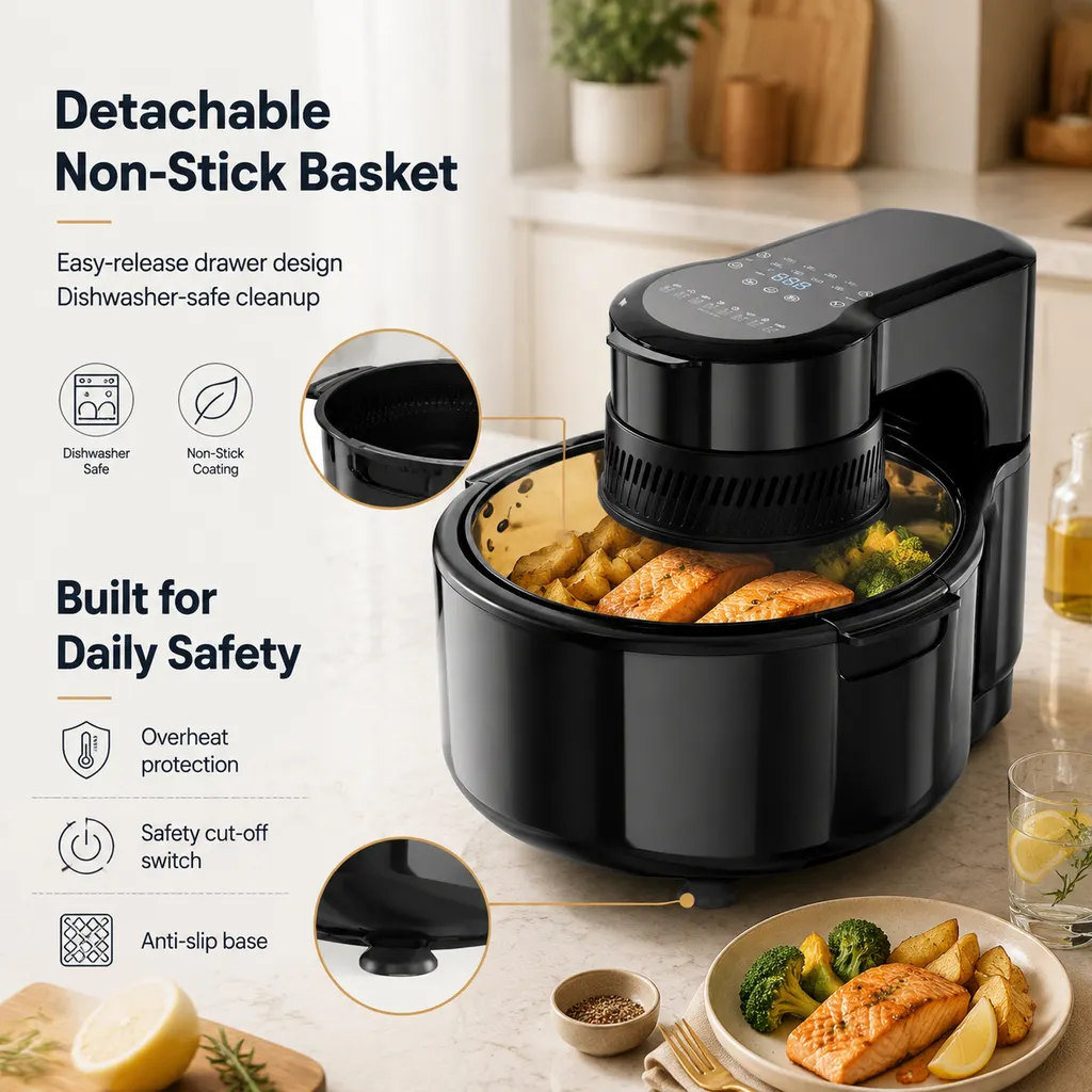 4L Compact Digital Air Fryer Oven with Viewing Window-4-1792480832524