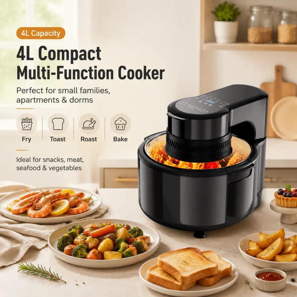 4L Compact Digital Air Fryer Oven with Viewing Window-5-1792480841506