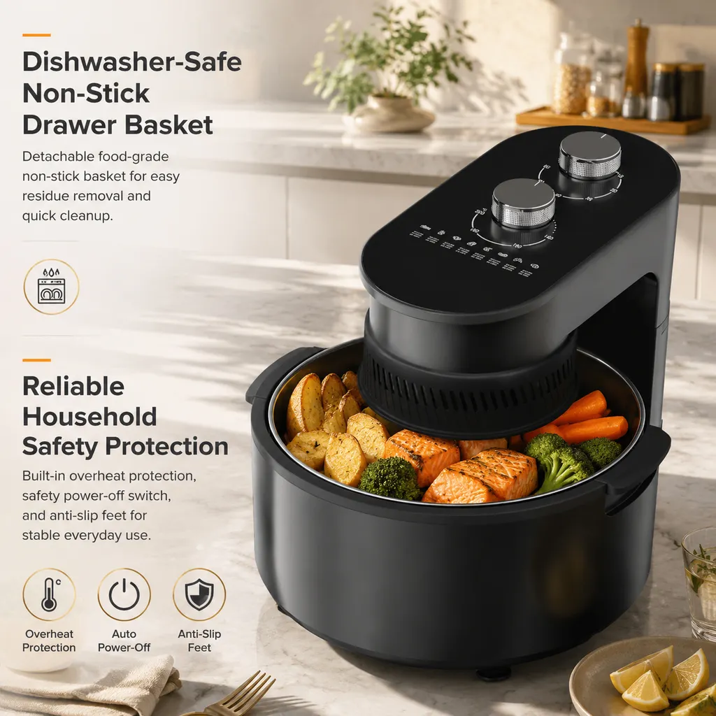 5L Compact Family Mechanical Air Fryer Oven-4-1792479873653