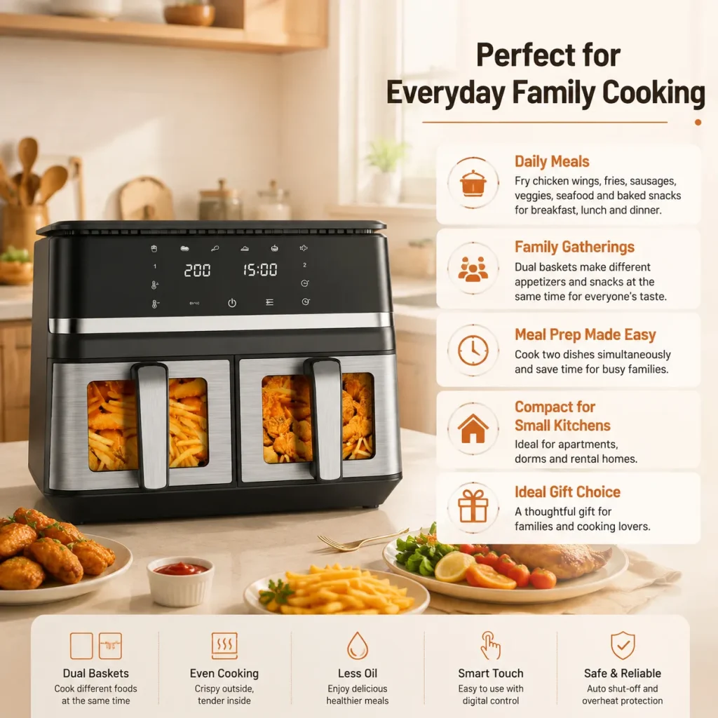 9L Dual Zone Visible Air Fryer-5-1792482065775