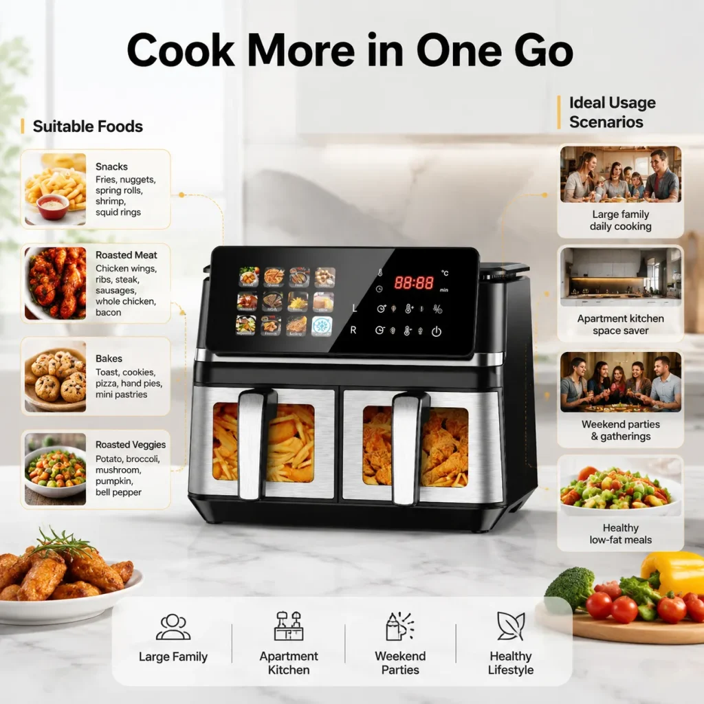 9L Dual Zone Visible Air Fryer-5-1792484643306
