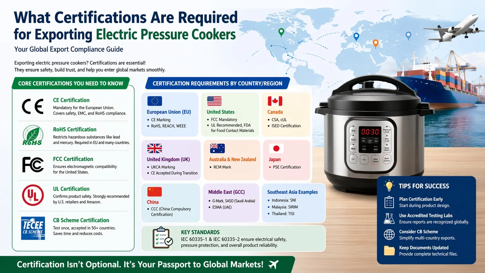 Electric Pressure Cooker Export Certifications Guide