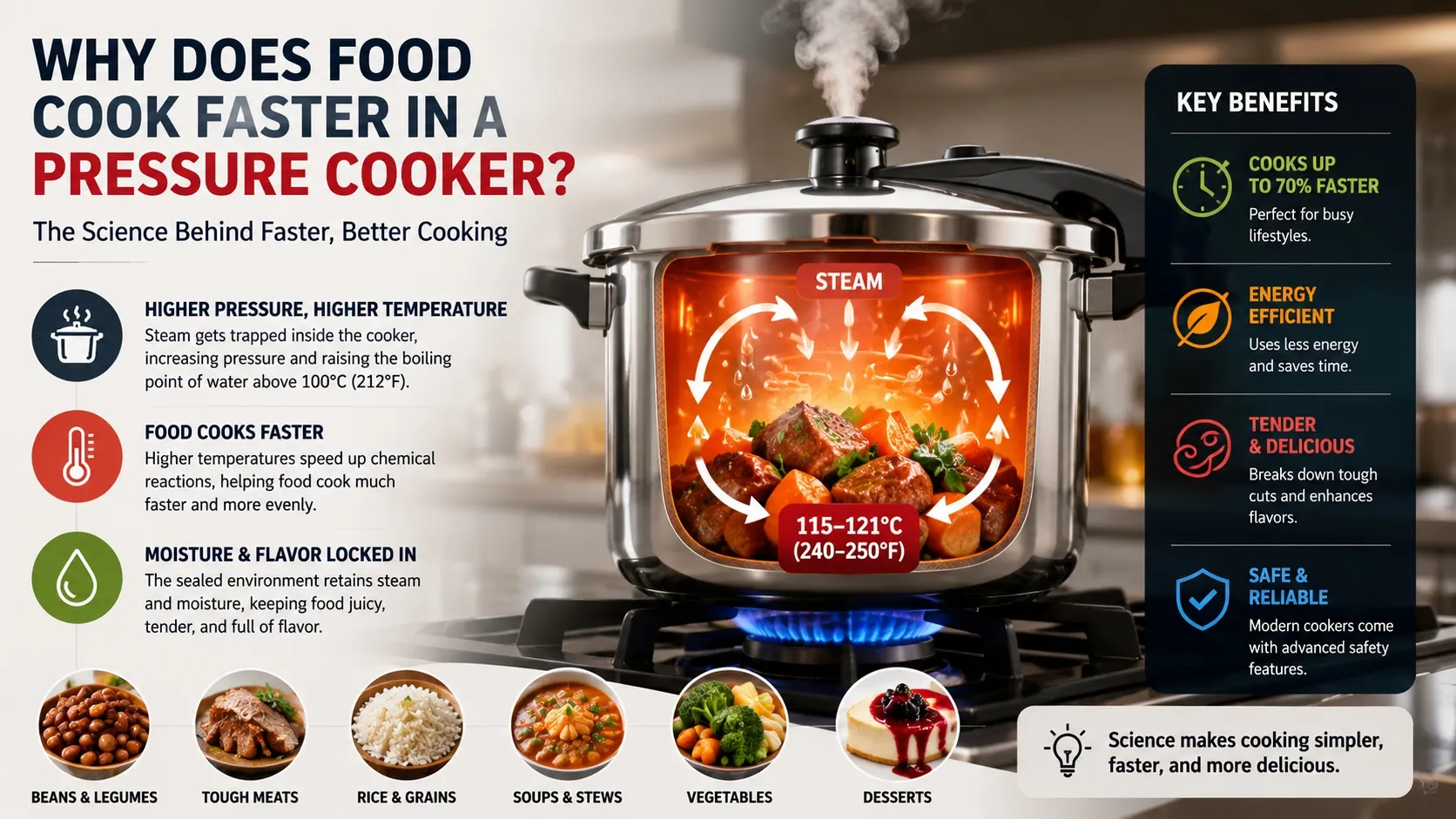 why do pressure cookers cook faster