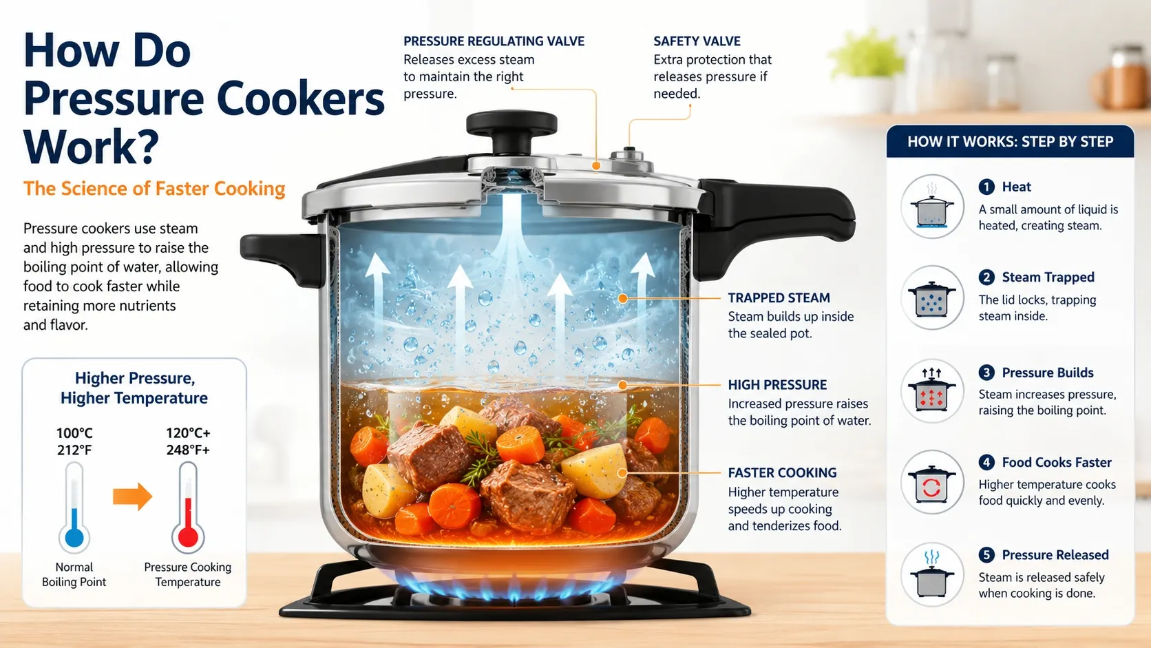 how to pressure cookers work