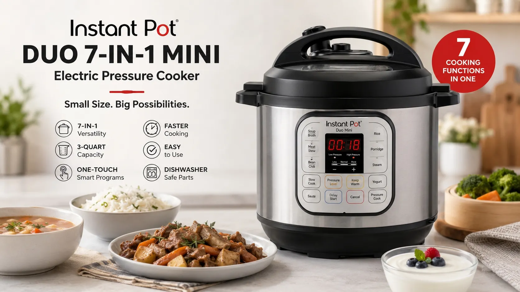 Instant Pot Duo Mini 7-in-1 電気圧力鍋 instant pot duo 7 in 1 mini electric pressure cooker